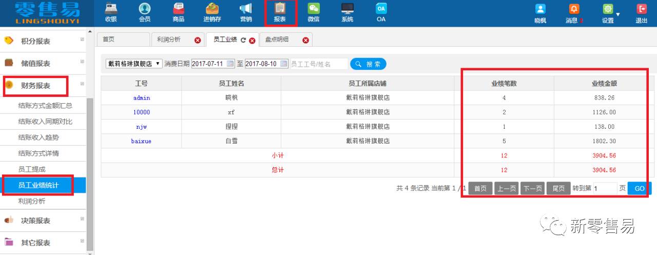 服裝銷售管理軟件增加員工業(yè)績統(tǒng)計(jì)